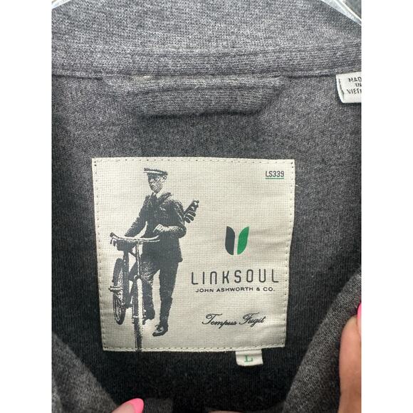 John Ashworth Co. Link Soul Men's Gray Half Zip Golf Pullover Shirt Large - Picture 2 of 10